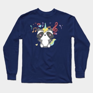 a cat is singing Long Sleeve T-Shirt